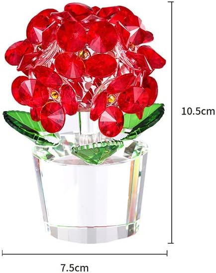 Flower Gift for Her, Birthday Gifts for Women, Artificial Crystal Flower Hydrangea Gift, Unique Love Gifts for Mom, Women, Mom Gift for Mothers Day, Anniversary, Valentines Gifts for Her (Red)