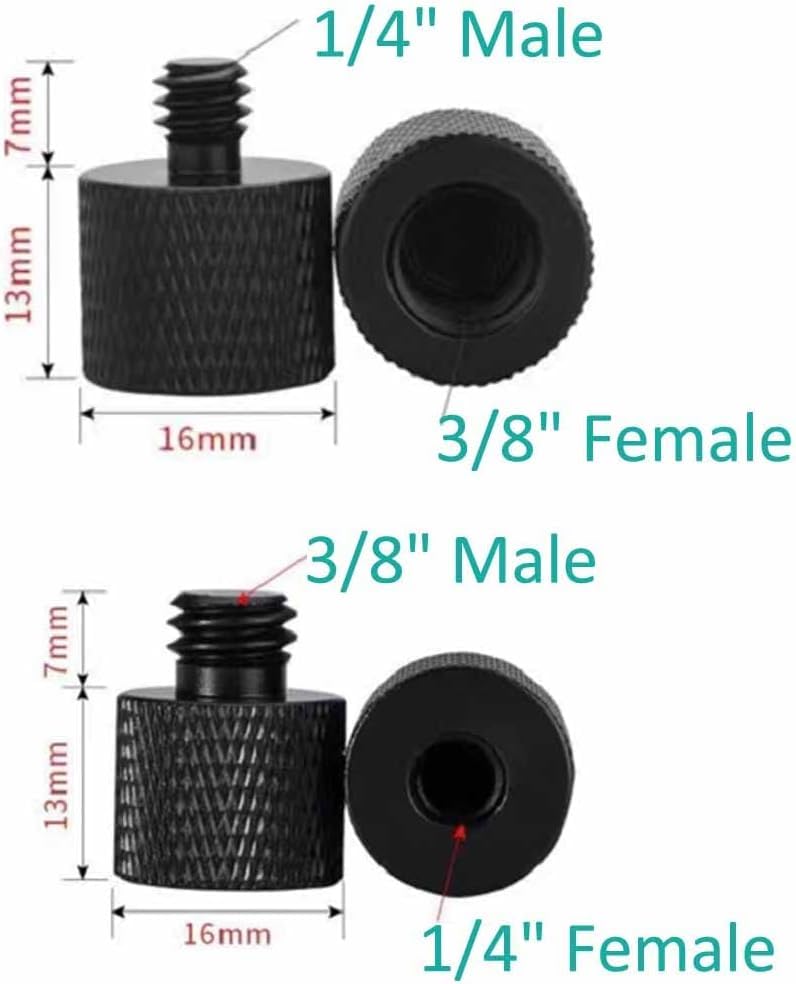 Image of SHOPEE 4 Pcs Aluminum Camera Screw Adapter Thread 1 /4 inch Male to 3 /8 inch Female and 3 /8 inch Male to 1 /4 inch Female Adapter Set for Camera Monitor, Tripod, Microphone Mic Stand Mount（4 PCS）