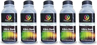 Print Star Ultra Dark Toner Powder for Use in Hp 88A. 78A, 36A, 83A, 35A, 85A Canon 925,328,326,337 Toner Cartrodge Pack of 5 (80GM)