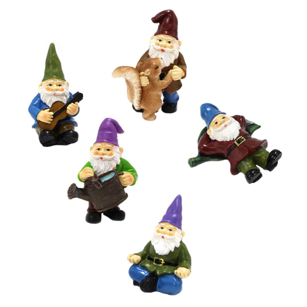 Garden Gnomes Funny Set 6pcs Resin Gnome Statue Garden Statue Ornament Home Yard
