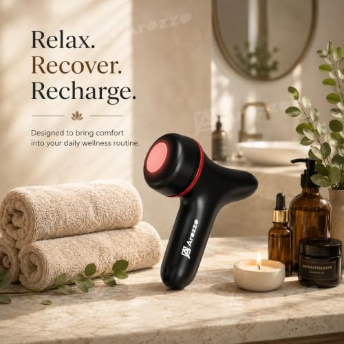 Image of AROZZO Electric Percussion Massager for Body - Portable Deep Tissue Massager with 5 Speeds & 5 Attachment Heads for Back, Neck, Shoulder, Legs & Feet, Muscle Relaxation & Stress Relief