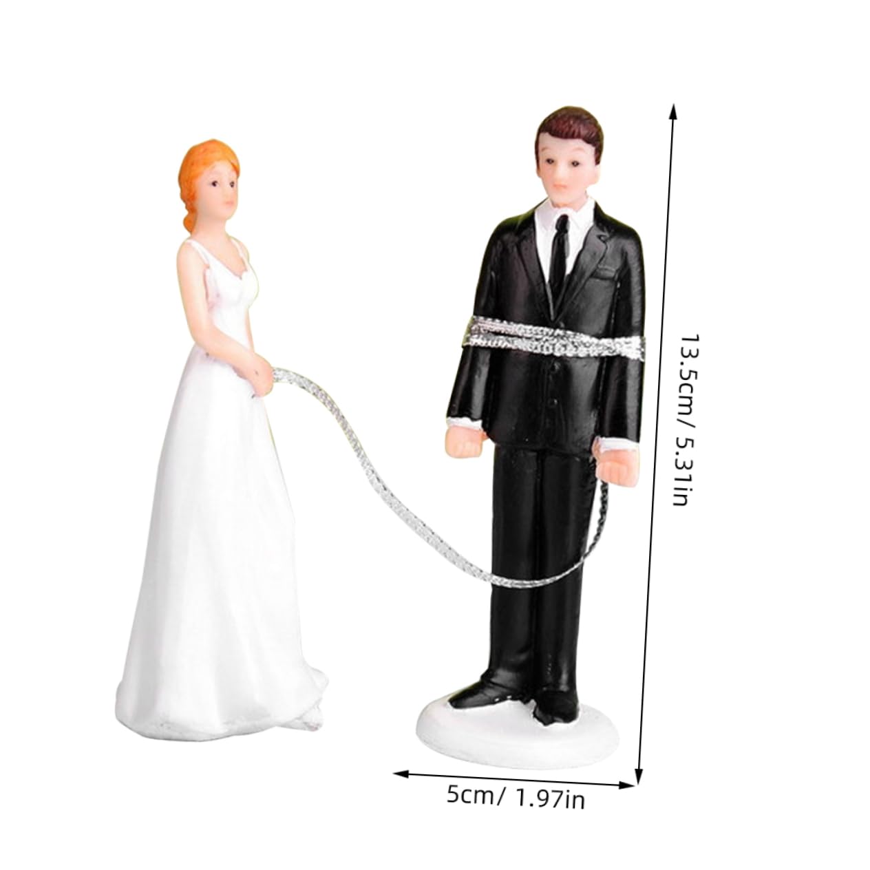 Cabilock Ensemble De 2 Décorations De Gâteau De Mariage Uniques en Résine Figurines Décoratives pour Couples Mariés Et Mariés pour Fête