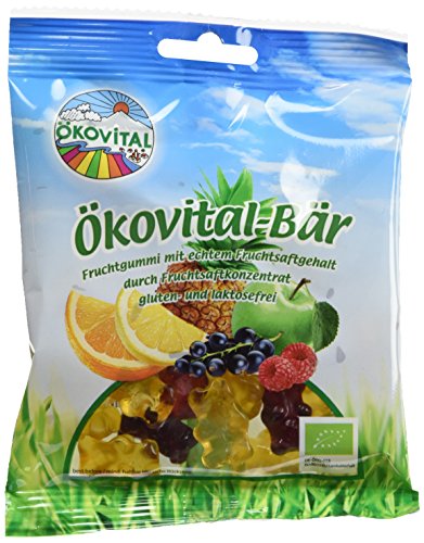 Ökovital Bio-Fruchtgummi Bär, glutenfrei, laktosefrei, 12er Pack (12 x 100 g)