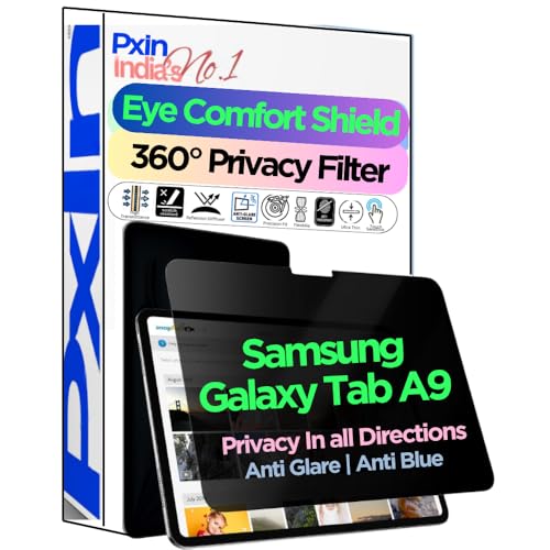 Image of PxIn Tablet Privacy Screen Guard compatible with Samsung Galaxy Tab A9 | No.1 | Anti Glare | Anti Blue Light | Anti UV | 4 Way Privacy Filter | 360 Privacy | Eye Protect