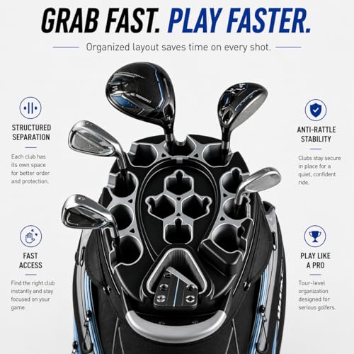 CaddyX 14-Way Golf Cart Bag, Professional Organizer Cart Bag with Anti-Rattle Top - image 3