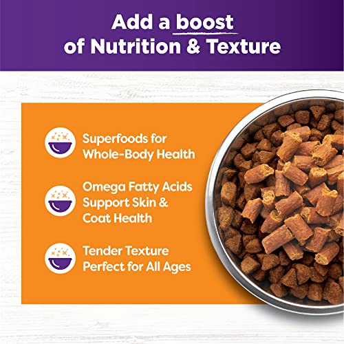 Image of Wellness Bowl Boosters Tender Toppers Dog Food Topper for Small, Medium, and Large Breeds, Grain Free, Natural, Turkey and Chicken Recipe, 8 oz Bag (Pack of 2)