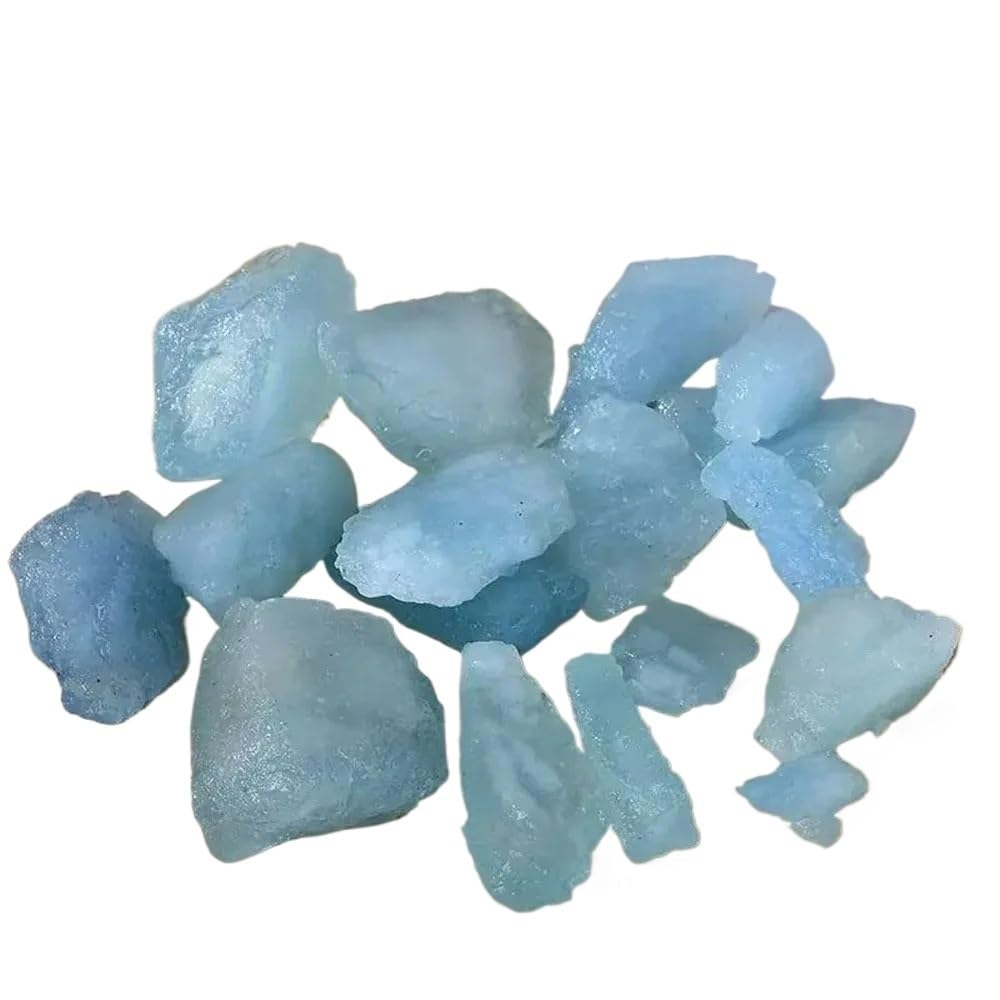 Huffa Blue Natural Gemstone Aquamarine Raw Stone Quartz Crystal Healing