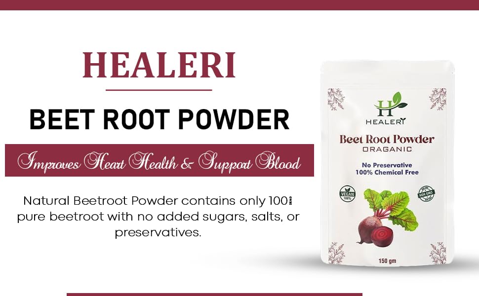 HEALERI's Moringa Powder & Beetroot Powder Combo - Superfoods for Whole Body Wellness Protein-Rich, Improves Heart Health & Blood Pressure HEALERI's Moringa Powder & Beetroot Powder Combo - Superfoods for Whole Body Wellness Protein-Rich, Improves Heart Health & Blood Pressure