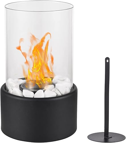 Chimenea de bioetanol de mesa, fogata bio para interior y exterior, hogar, jardín, balcón, decoración de cumpleaños, quema y sin humo