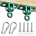 BETOOLL 2400 lb Capacity Heavy Duty Swing Hangers with Locking Snap Hooks for Wooden or Cement Wall, Hanging Yoga, Porch, Swings, Playground Hooks Kit, Swing Set Accessories Set of 2 Green