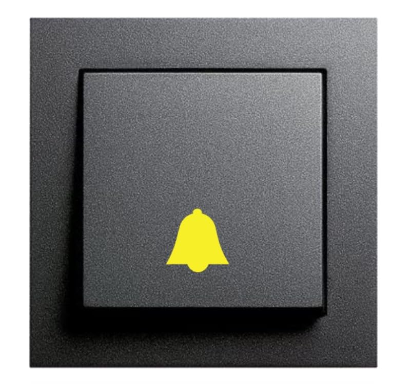 Pack of 6 Bells Sticker Symbol Sticker Decal (RPMs4/1) (Yellow, 15 mm) - Image 3