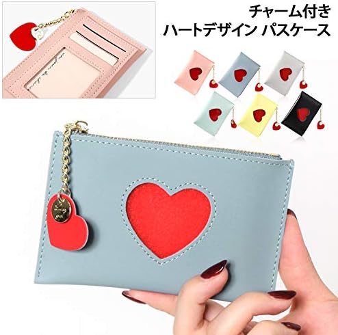 Amazon Joknet ハート チャーム付き パスケース レディース カードケース 定期入れ 財布 コインケース フラグメントケース イエロー F 定期入れ