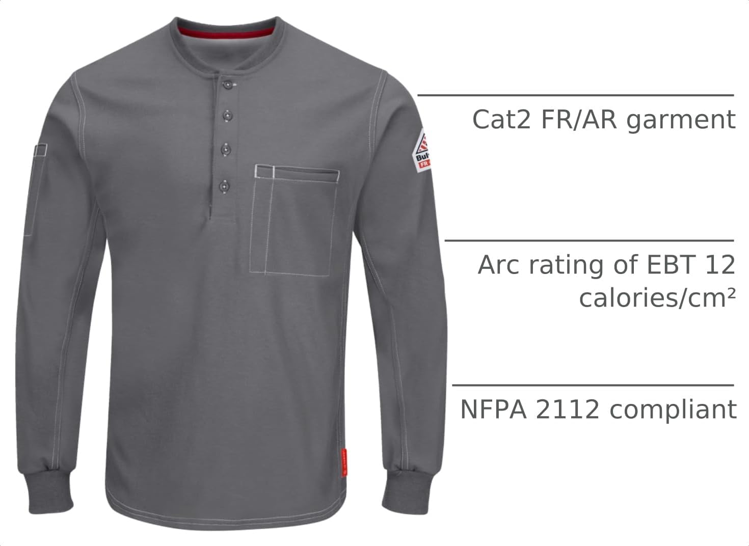 Bulwark Mens Iq Series® Comfort Plus Knit Men's Fr Henley