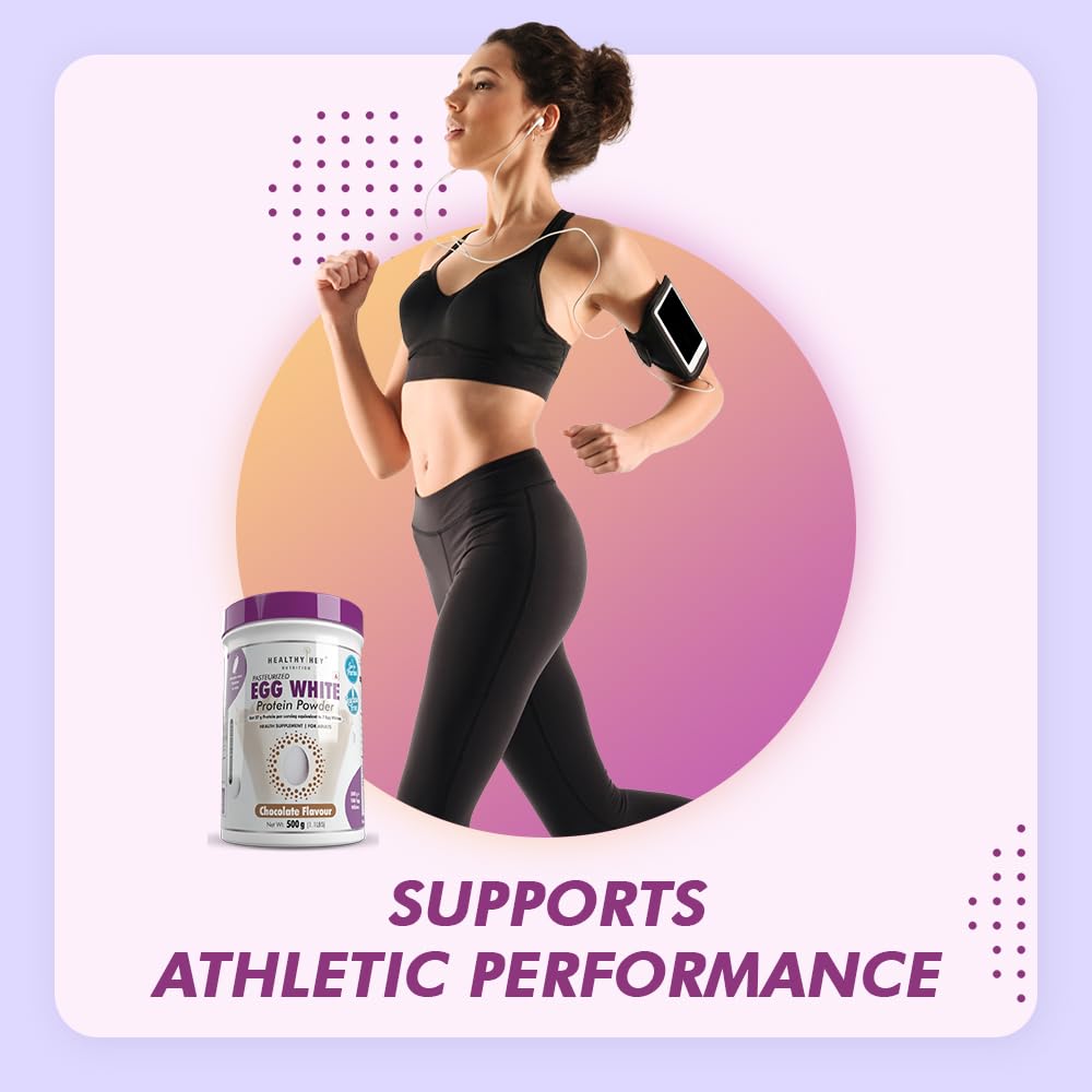 HealthyHey Nutrition 100% Egg White Protein - Low in Purine - Instant Mix - 80% Protein - Non GMO & Lactose Free - 500g (Chocolate), 15 Servings 4