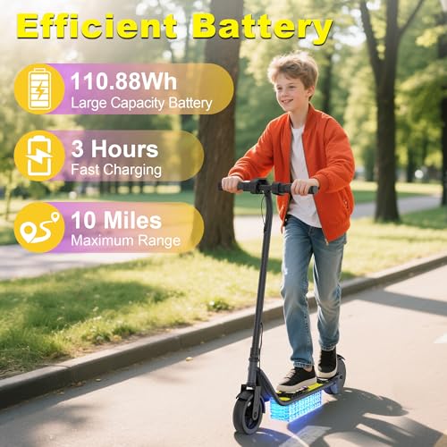 Image of Electric Scooter, 250W Motor, Max Speed 9 MPH, 6.5 inch Kick Scooter, 3 Speed Modes, LED Display, Max Load 155LBS