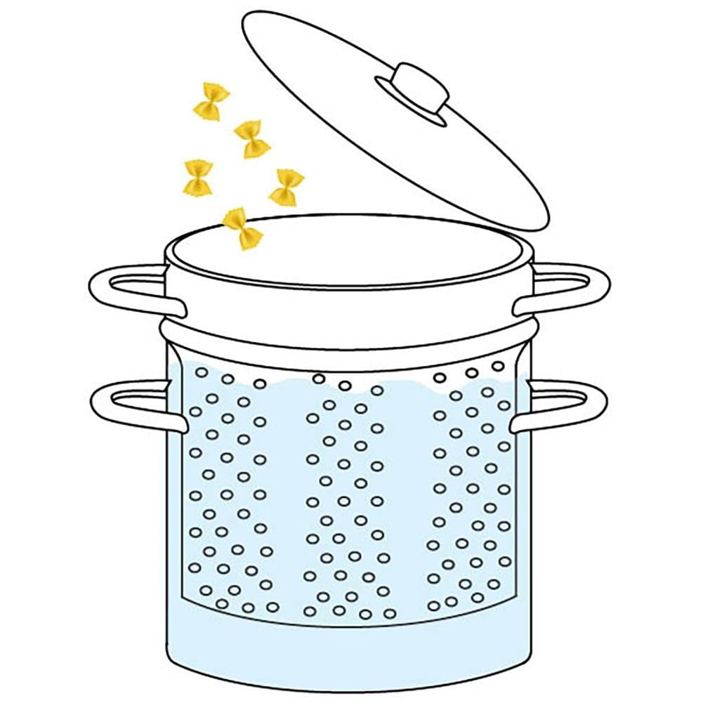 ANETT - Inserto per pasta, 8 l, in acciaio inox, 24 cm, senza coperchio, capacità di 8 kg e peso 769 g