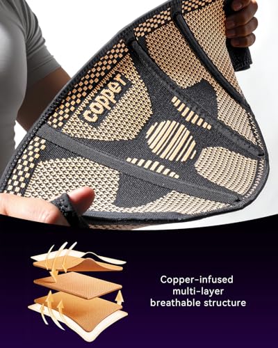 SOLOEVER Copper Back Braces for Lower Back Pain, Breathable Lumbar Support Belt for Men and Women, Lower Back Brace for Herniated Disc, Sciatica, Scoliosis, Heavy Lifting (Black, X-Large) — view 4