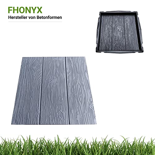 FHONYX 2 Stück Gießform Pflasterform Schablone für Beton 40x40x5cm, Gehwegplatte, Bodenbelag Platten, schalungsformen, Nachahmung Holzmaserung, Gartendekoration, DIY, Gehweg, Pflastersteine, Gießen
