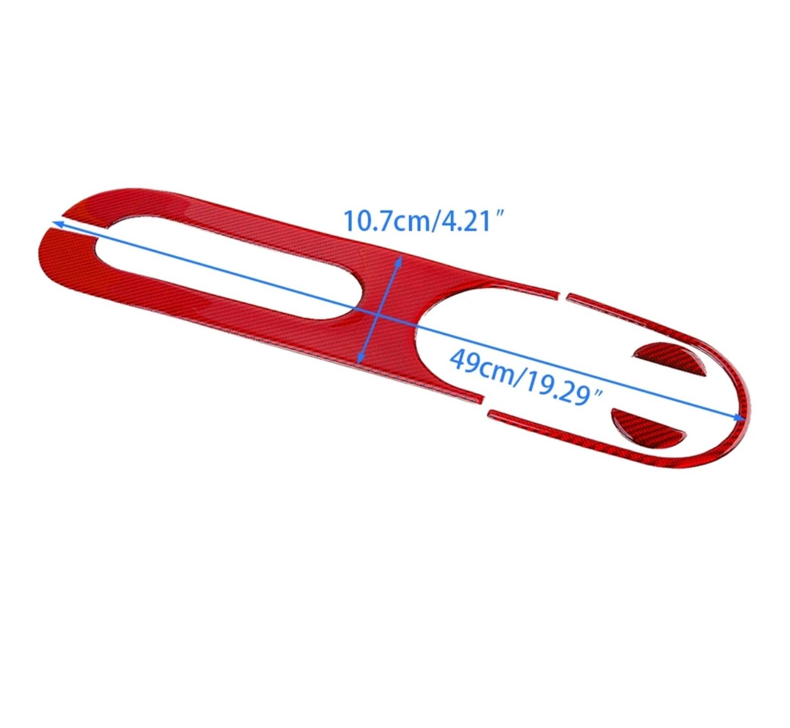 HIKNNE Qizm Car Central Control Hand Brake Panel Cover Trim Decorative Fit for Fiat 500 2012-2015 Red Carbon Fiber