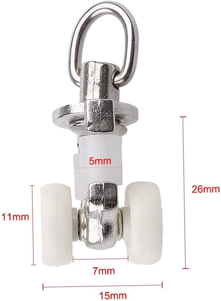 Curtain Track Alloy Pulley Gliders, Hooks Wheels Slides for Rod Rail Accessories, 40Pcs