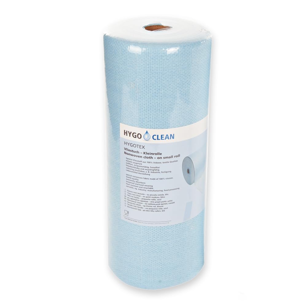 4 Stück Hygoclean Reinigungstücher Hygotex | Viskose, Kleinrolle, blau, L: 38cm, B: 40cm, Ø: 17cm, Abrisse: 90, Karton, Reinigungstücher, Poliertücher, Wischtücher