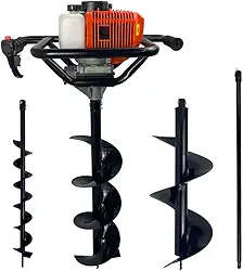 Perfurador de Solo Gasolina 52cc 2,5HP com Brocas 10cm + 20cm + 30cm + Extensão 100cm Carbon Fak