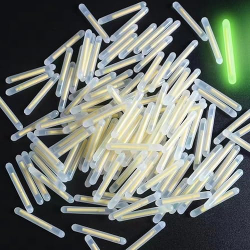 SelHeng 100 Pcs Fishing Float Light Stick Fluorescent Dark Glow Sticks Fishing Float Accessories Corks, Floats Terminal Tackle Accessories, Halloween Glow Stick Decorations, 3mm