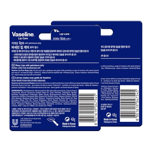 Image of Vaseline Lip Care Rosy Lips Tinted Lip Balm Stick 4.8g (Pack of 2)
