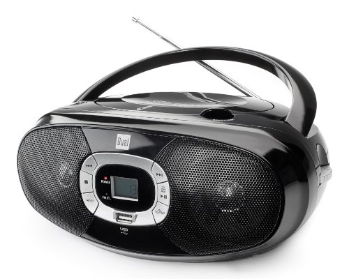 Radio mit CD-Player • USB • MP3 • UKW-Radio • Kopfhöreranschluss • Boombox • Stereo Lautsprecher • Netz- / Batteriebetrieb • Tragbar • Schwarz • Dual P 390