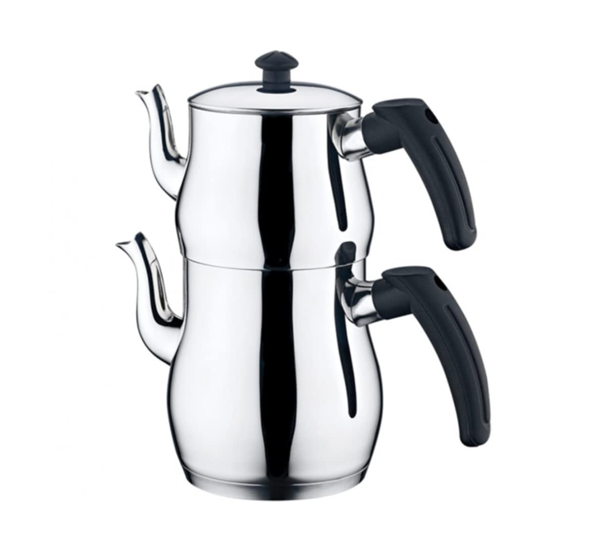 ELEGANT Stainless Steel Economic Size Globe Turkish Teapot Kettle Set