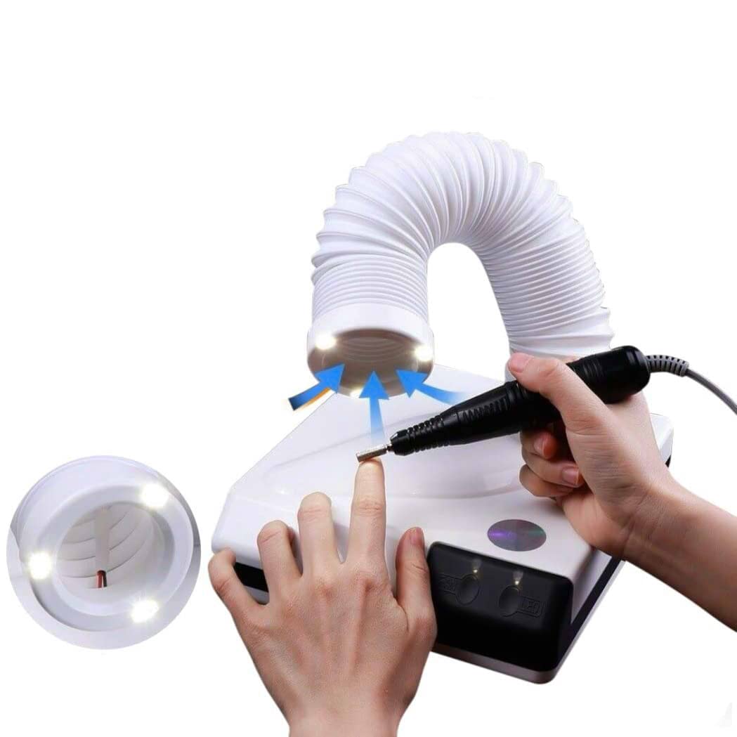 TopSeller 集じん機 集塵機 60W 強力 小型 2 in 1 卓上集塵機 ネイルダスト コレクター LEDライト付き 清掃簡単 フィルター再利用可能 ダストバッグ不要 技工用 サロンネイルケア用