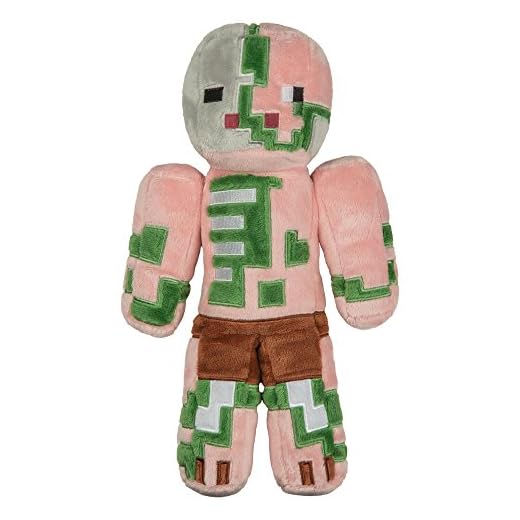 JINX Minecraft Zombie Pigman Plush Stuffed Toy, Multi-Colored, 12" Tall