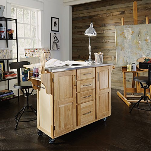 Homestyles General Line Mobile Kitchen Cart with Stainless Steel Top and Drop Leaf - image 2