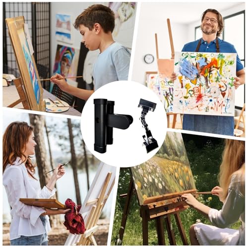 Porte-pinceau pour chevalet ajustable et support papier d'artiste