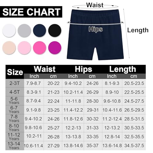 Ruisita Resinta 8 Pack Girls Bike Cartwheel Shorts Toddler Under Dress Dance Short Kids Biker Safety Shorts Multi-Color 7Y-8Y thumb #1