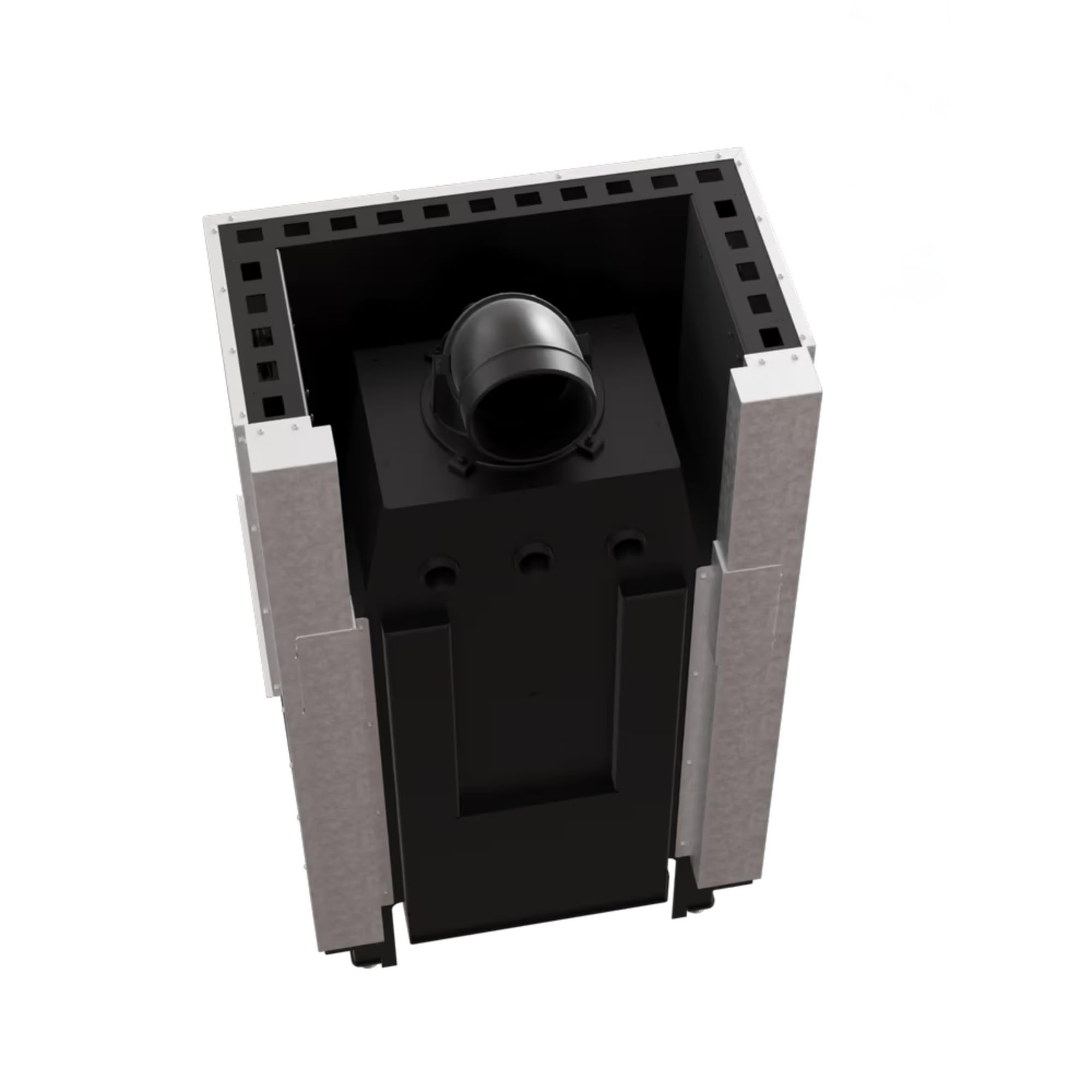 KRATKI Inserto per camino in acciaio a legna REGNOR 8 kW Ø200 saliscendi A | Acciaio nero, efficienza 80,2%, classe A. Ecodesign, BImSchV 2; per recupero calore.; combustione efficiente; basse emissioni