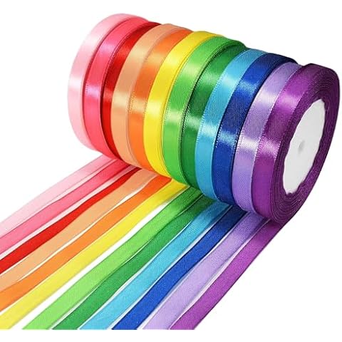 12 Rolls Double Sided Satin Ribbon Set Cover