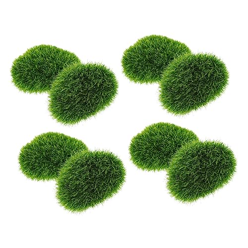 Cabilock 8pcs Fake Moss Stones for Bonsai/Fish Tank Decor Lifelike Artificial Moss Rocks for Micro Landscape for Potted Plants