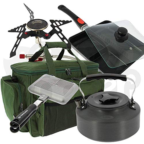 Angeln Camping Kochen Bundle + Carryall Ofen Toaster Bratpfanne + Wasserkocher