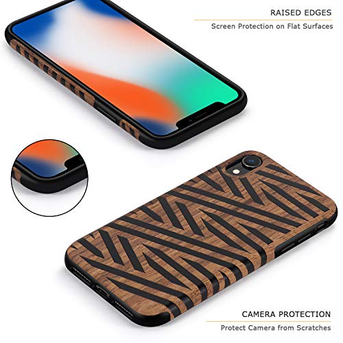 Tasikar Cover iPhone XR Custodia Ibrida in Legno e...