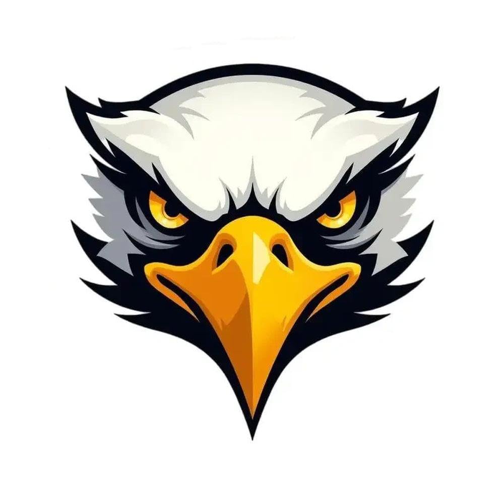 Sharp Eyed White Eagle Head Self Adhesive Decals for Car Laptop Phone Customization