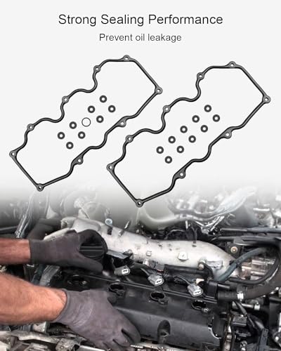 Image of Engine Valve Cover Gasket Set Replace VS50251R Fit for Nissan 200SX 300ZX D21 Pathfinder Frontier Pickup Maxima Quest Xterra 1984-2004 Infiniti M30 QX4 1990-2000 Mercury Villager 1993-2002
