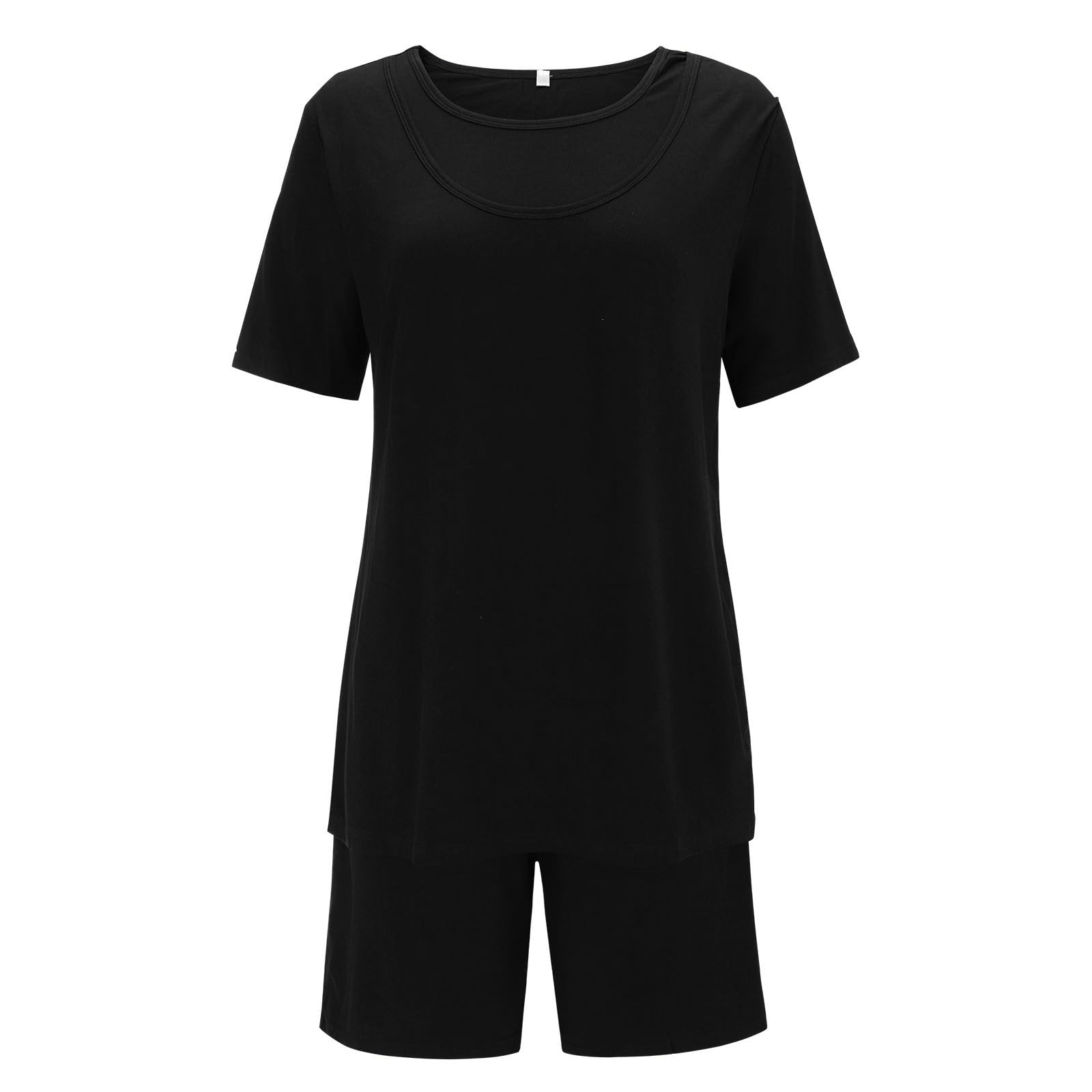 Generisch Set Manica Girocollo Corto Due Donne Vestito Premaman T-shirt Donna Abiti & Set Bella Pigiama Donna