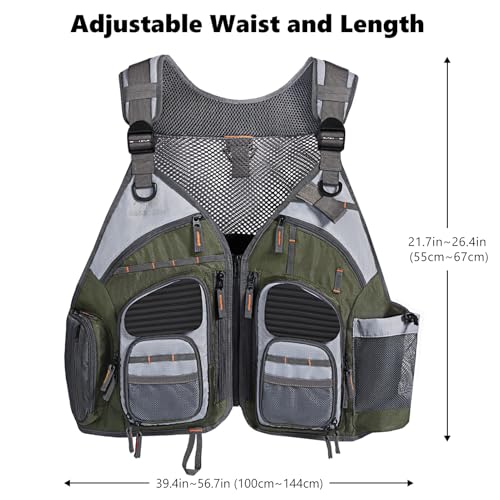 Image of BASSDASH Strap Fishing Vest Adjustable for Men and Women, for Fly Bass Fishing and Outdoor Activities
