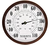 12' Indoor Outdoor Weather Thermometer, Garden Wall Thermometer for Patio, Wall Thermometer with...