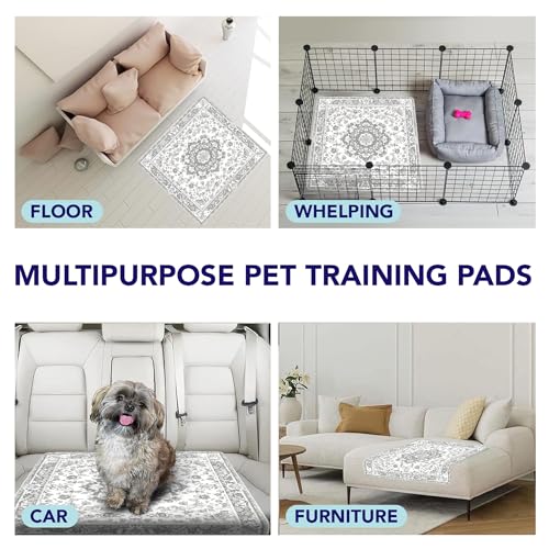Image of PUPIBOO Washable Pee Pads for Dogs and Cats - Super Absorbent Reusable Puppy Training Pads - 100% Waterproof, Leak-Proof & Non-Slip Whelping Pads for Pet Housebreaking