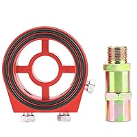 Ölfilteradapter, Adapter für Ölfilterkühler, Universal-Aluminium-Ölfilterkühler Sandwiched Plate Oil Pressure Temp Gauge Adapter Kit