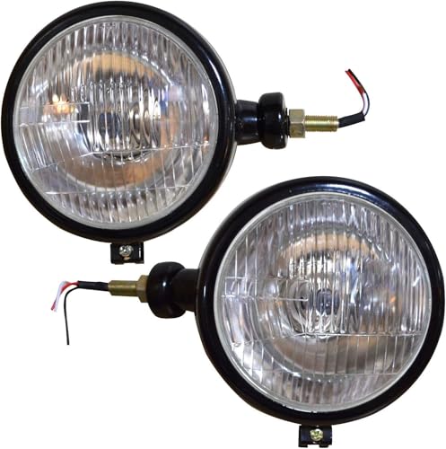 Bajato Schwarzes Scheinwerferset für Traktor 275, 575, 485, 475 mit Glühbirne