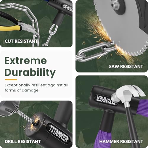 Image of Titanker Bike Chain Lock with Keys, 3.3 Feet Security Heavy Duty Anti-Theft Bicycle Chain Locks for Bike, Motorcycle, Bicycle, Door, Gate, Fence, Grill (6mm, 8mm, 10mm Thick Chain)