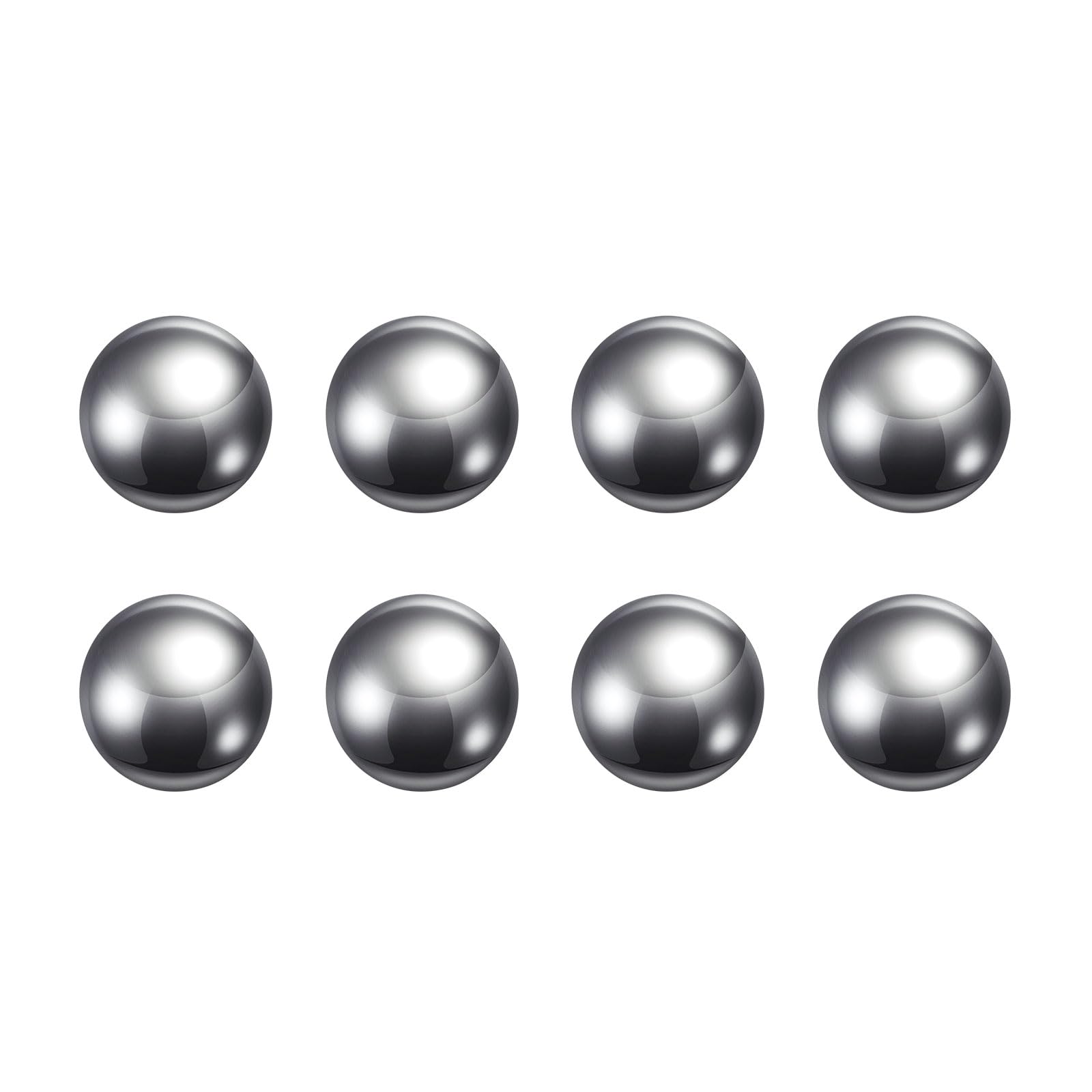 sourcing map 8pcs Precision Balls 17mm Diameter G10 Chrome Steel Ball for Bearings, Silver